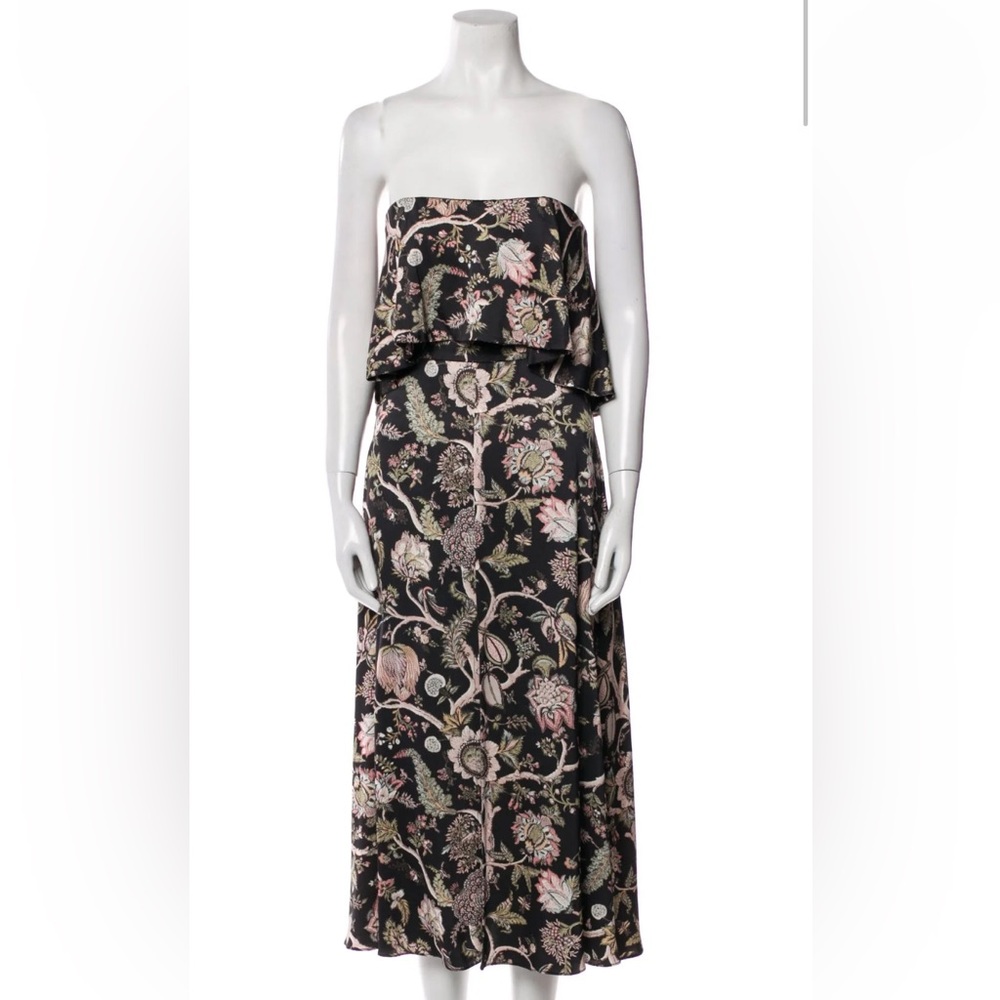 Zimmermann Strapless Black Paisley Peplum Top Dress Size 1 (Small)